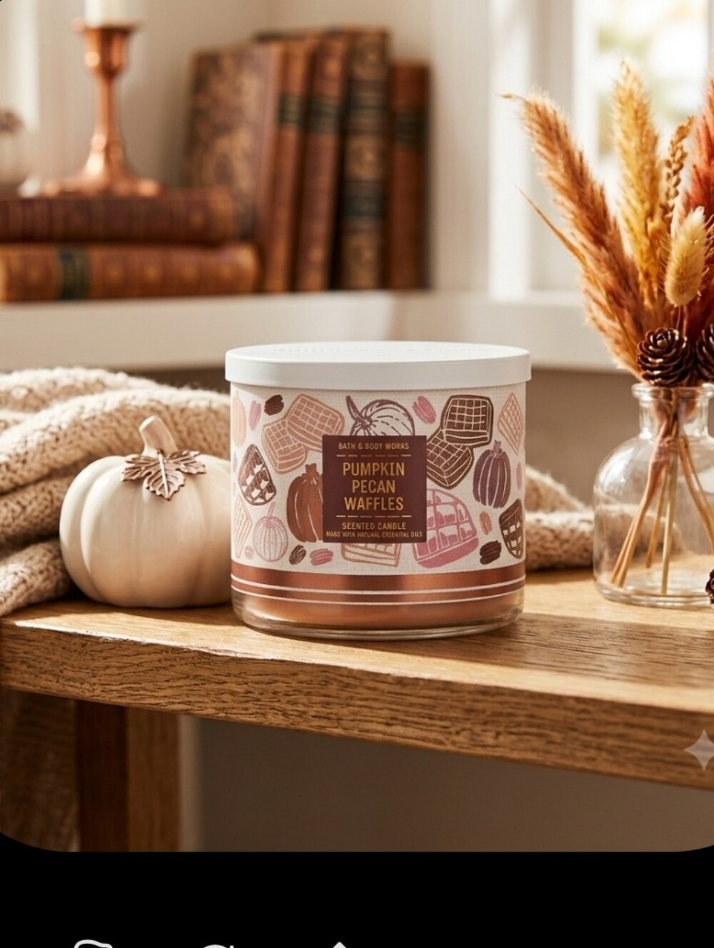 Bath & Body Works Pumpkin Pecan Waffles 3 WICK Candle